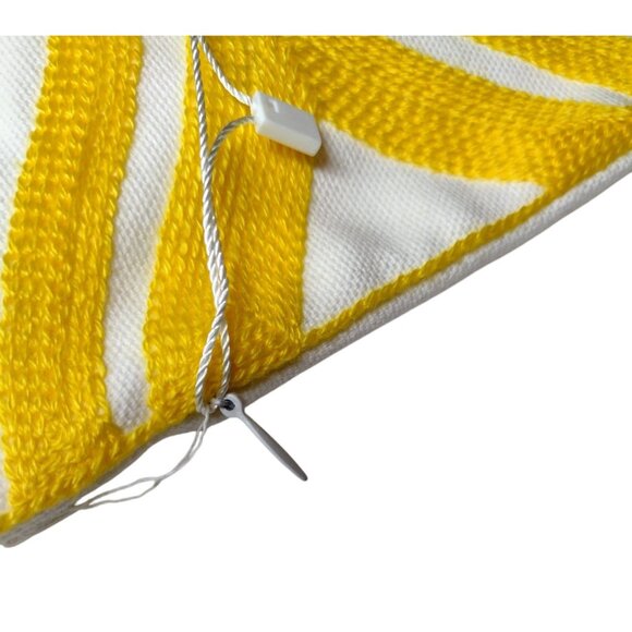 Zeroomade Embroidered Geometric Pillow Cover Yellow Boho Cotton NEW - Picture 4 of 5